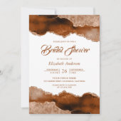 Burnt Orange Terracotta Agate Marble Brautparty Einladung (Vorderseite)