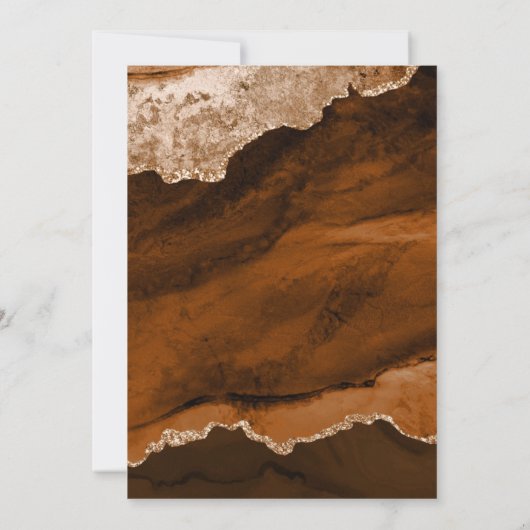 Burnt Orange Terracotta Agate Marble Navy Hochzeit Einladung (Rückseite)