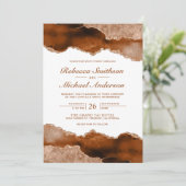 Burnt Orange Terracotta Agate Marble Wedding Einladung (Stehend Vorderseite)