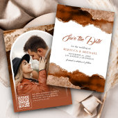 Burnt Orange Terracotta Agate Marble Wedding Foto Save The Date