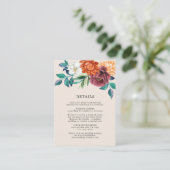 Burnt orange Terracotta Blumenzwiebeldetails Begleitkarte (Stehend Vorderseite)