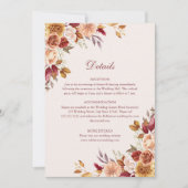 Burnt Orange Terracotta Blumenzwiebeldetails Einladung (Vorderseite)