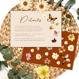 Burnt Orange Terracotta Boho Hochzeiten Details Begleitkarte