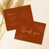 Burnt Orange Terracotta Boho Wedding Vielen Dank Postkarte