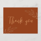 Burnt Orange Terracotta Boho Wedding Vielen Dank Postkarte (Vorderseite)