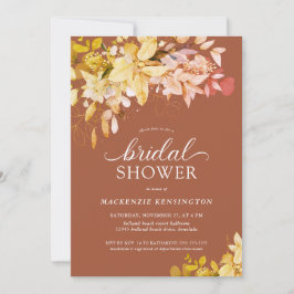 Burnt Orange Terracotta Botanisches Brautparty Einladung