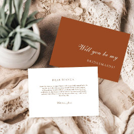 Burnt Orange Terracotta Bridesmaid Proposal Card Einladung