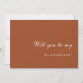 Burnt Orange Terracotta Bridesmaid Proposal Card Einladung (Vorderseite)