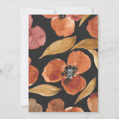 Burnt Orange Terracotta Floral Black Überraschung Einladung (Rückseite)
