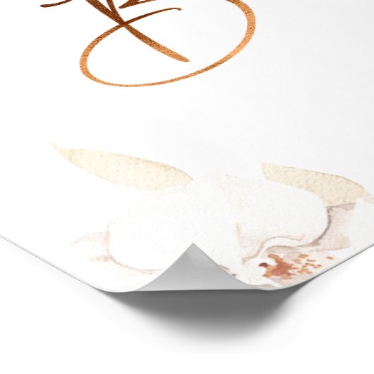 Burnt Orange Terracotta Floral Brautparty Zeichen Poster (Ecke)