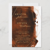 Burnt Orange Terracotta Hochzeit Wasserfarbenen Einladung (Vorderseite)