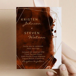 Burnt Orange Terracotta Hochzeit Wasserfarbenen Einladung