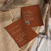 Burnt Orange Terracotta Minimalistisch Boho Weddin Einladung