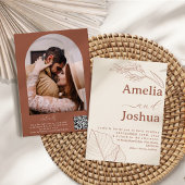 Burnt Orange Terracotta Modern Boho Wedding Einladung