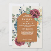 Burnt orange terracotta Moderne Rustikale Boho Einladung (Vorderseite)