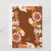Burnt Orange Terracotta Monogram Floral Border Einladung (Rückseite)