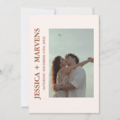 Burnt Orange Terracotta Rustikale Hochzeit Einladung (Rückseite)