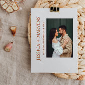 Burnt Orange Terracotta Rustikale Hochzeit Einladung