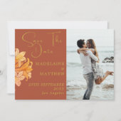 Burnt Orange Terracotta Save the Date (Vorderseite)