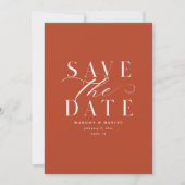 Burnt Orange Terracotta Save the Date QR Code (Vorderseite)