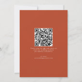Burnt Orange Terracotta Save the Date QR Code (Rückseite)