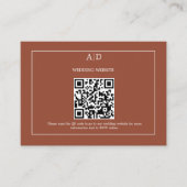 Burnt Orange Terracotta Wedding Qr Code Wedding Begleitkarte (Vorderseite)