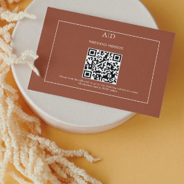 Burnt Orange Terracotta Wedding Qr Code Wedding Begleitkarte