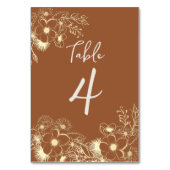 Burnt Orange Terracotta Wedding Tischnummer (Vorderseite)