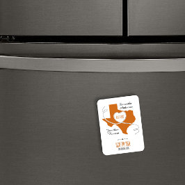 Burnt Orange Texas Curling Ribbon Save the Date Magnet