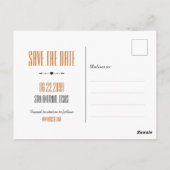 Burnt Orange Texas Curling Ribbon Save the Date Postkarte (Rückseite)
