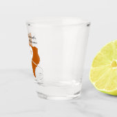 Burnt Orange Texas Curling Ribbon Wedding Date Schnapsglas (Rechts)