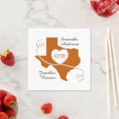 Burnt Orange Texas Curling Ribbon Wedding Date Serviette (Beispiel)