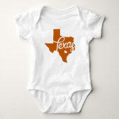 Burnt Orange Texas Heart Baby Strampler (Vorderseite)