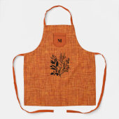 Burnt Orange Texturierte Stoffe mit Schwarzer Kräu Schürze (Vorderseite)