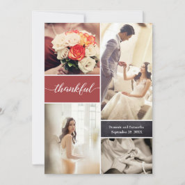 Burnt Orange Thankful Script Custom Foto Hochzeit Dankeskarte