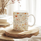 Burnt Orange Tiny Summer Wildblumen Muster Kaffeetasse