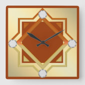 Burnt Orange Tonwand Uhr (Vorderseite)