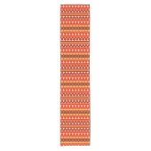 Burnt Orange Tribal Geometric Striping Kurzer Tischläufer (Vorderseite)