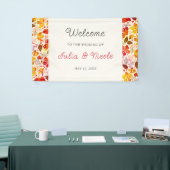 Burnt Orange Tropical Hibiskus Florals Wedding Banner (Messeveranstaltung)