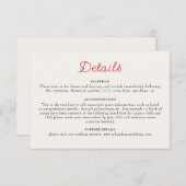 Burnt Orange Tropical Hibiskus Florals Wedding Begleitkarte (Vorne/Hinten)