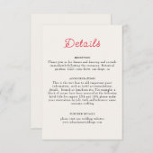 Burnt Orange Tropical Hibiskus Florals Wedding Begleitkarte (Vorne/Hinten)