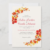 Burnt Orange Tropical Hibiskus Florals Wedding Einladung (Vorderseite)