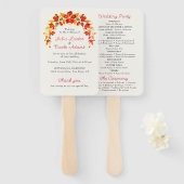 Burnt Orange Tropical Hibiskus Florals Wedding Fächer (Vorne und Hinten)