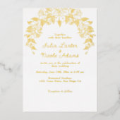 Burnt Orange Tropical Hibiskus Florals Wedding Folieneinladung (Vorderseite)