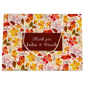 Burnt Orange Tropical Hibiskus Florals Wedding Große Geschenktüte (Vorderseite)