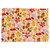 Burnt Orange Tropical Hibiskus Florals Wedding Große Geschenktüte (Rückseite)