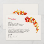 Burnt Orange Tropical Hibiskus Florals Wedding Menükarte (Vorne/Hinten)