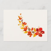 Burnt Orange Tropical Hibiskus Florals Wedding Menükarte (Rückseite)