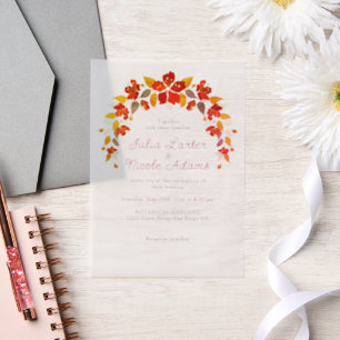 Burnt Orange Tropical Hibiskus Florals Wedding Pergament Einladungen