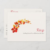 Burnt Orange Tropical Hibiskus Florals Wedding Postkarte (Vorne/Hinten)